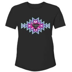 HOOey "Rope Like A Girl" Black W/Multi Color Aztec T-shirt
