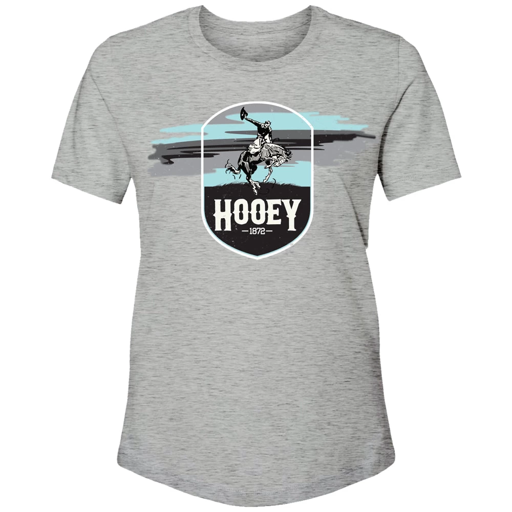HOOey "Cheyenne Sunset" Grey W/Blue/White Logo T-shirt