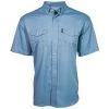 HOOey "Sol" Ashley Blue Short Sleeve Pearl Snap Shirt