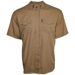 HOOey "Sol" Tigers Eye Short Sleeve Pearl Snap Shirt