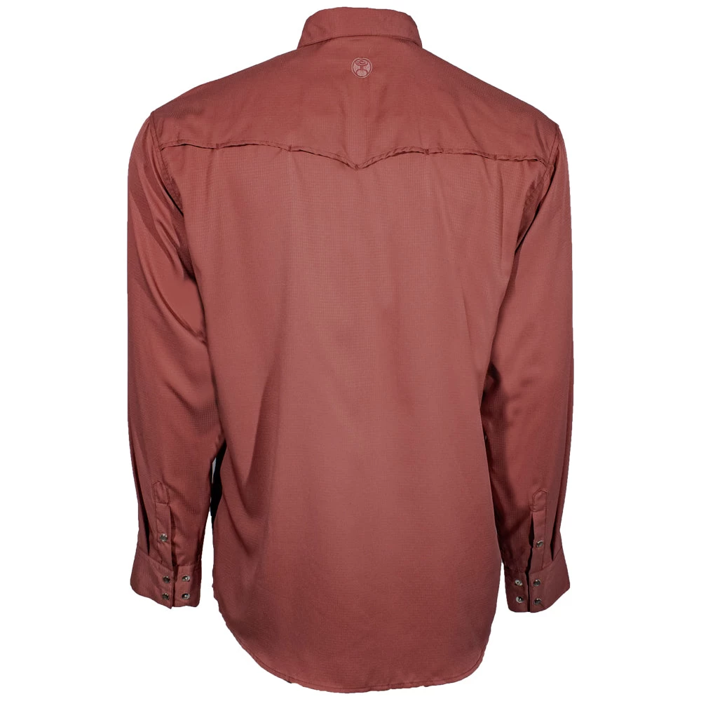 HOOey "Sol" Marsala Long Sleeve Pearl Snap Shirt - Image 2