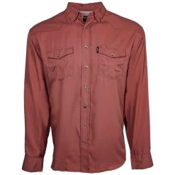 HOOey "Sol" Marsala Long Sleeve Pearl Snap Shirt
