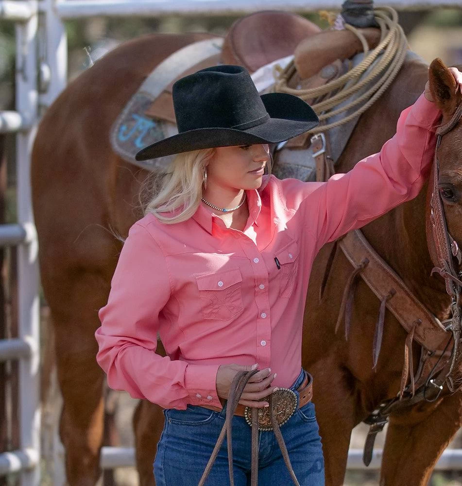 HOOey New! "Sol Competition" Ladies Tea Rose Long Sleeve - Image 4