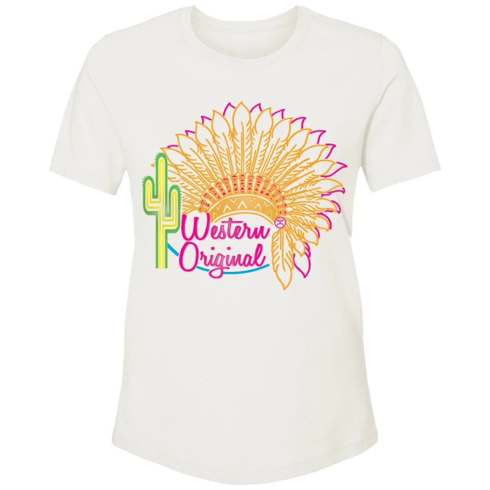 HOOey "Western Original" Cream W/Multi Color Logo T-shirt