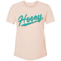 Youth "Hooey Varsity" Peach W/Teal Logo T-shirt