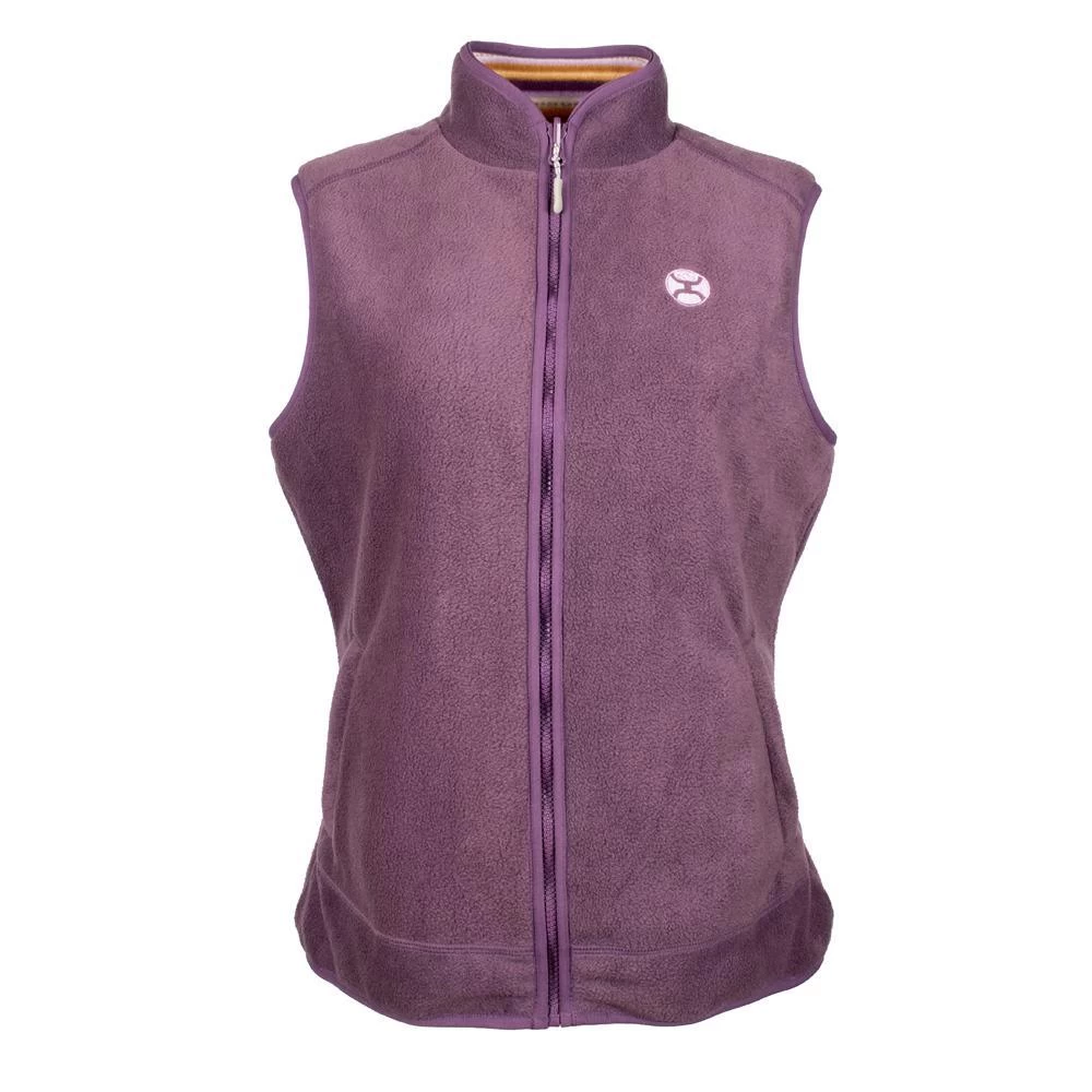 Youth Girls "Hooey Reversible Fleece Vest" Purple - Image 2