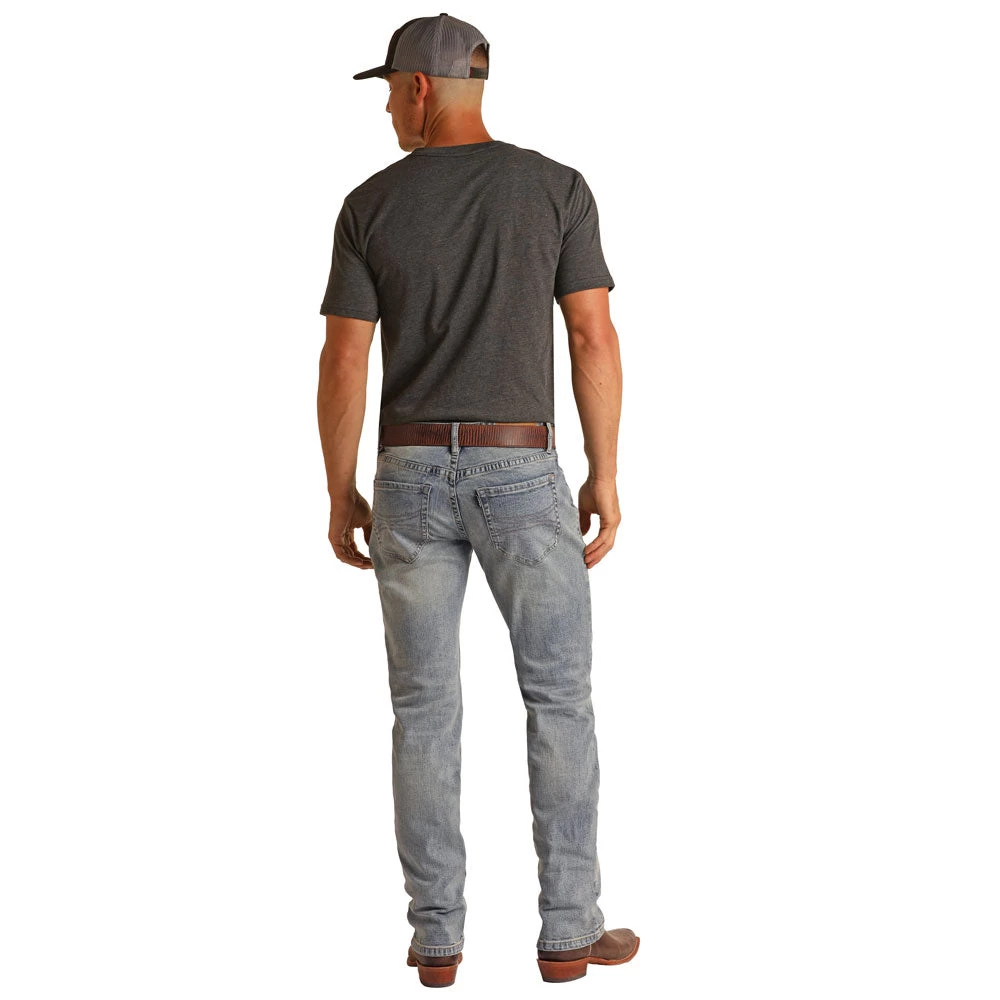 HOOey Light Vintage Slim Fit Stretch Straight Jeans - Image 5