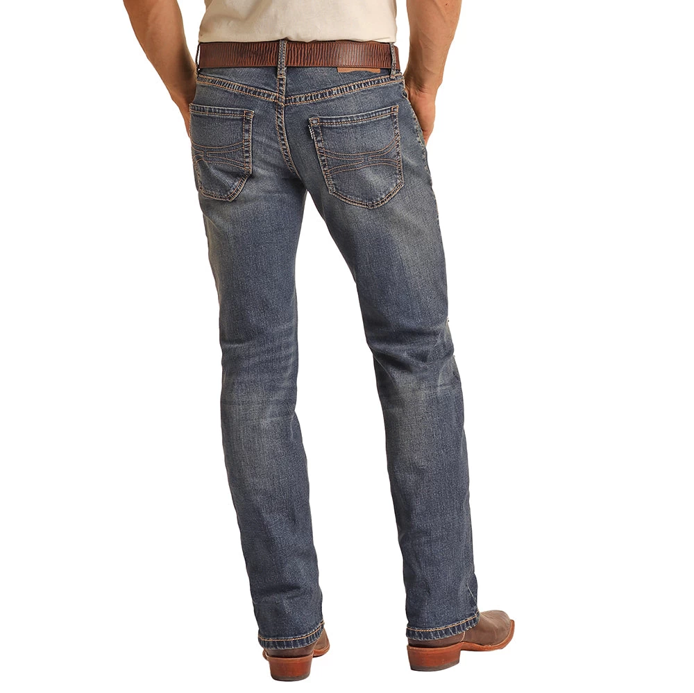 HOOey "Medium Wash" Slim Fit Stretch Straight Jeans - Image 2
