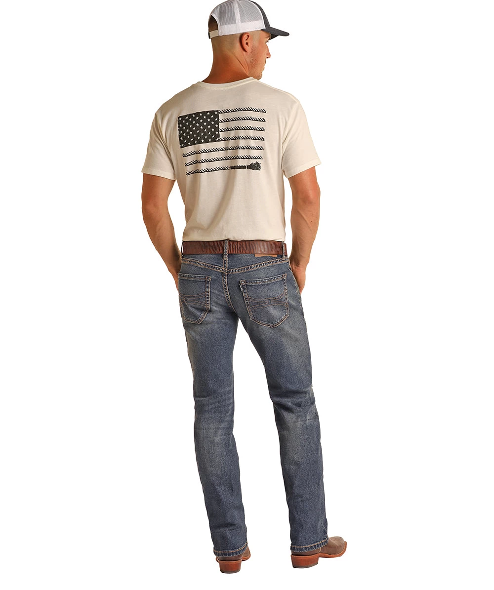 HOOey "Medium Wash" Slim Fit Stretch Straight Jeans - Image 4