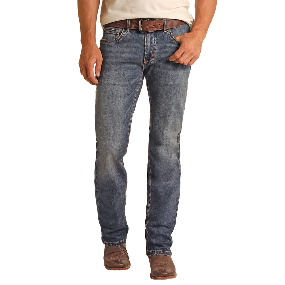HOOey "Medium Wash" Slim Fit Stretch Straight Jeans