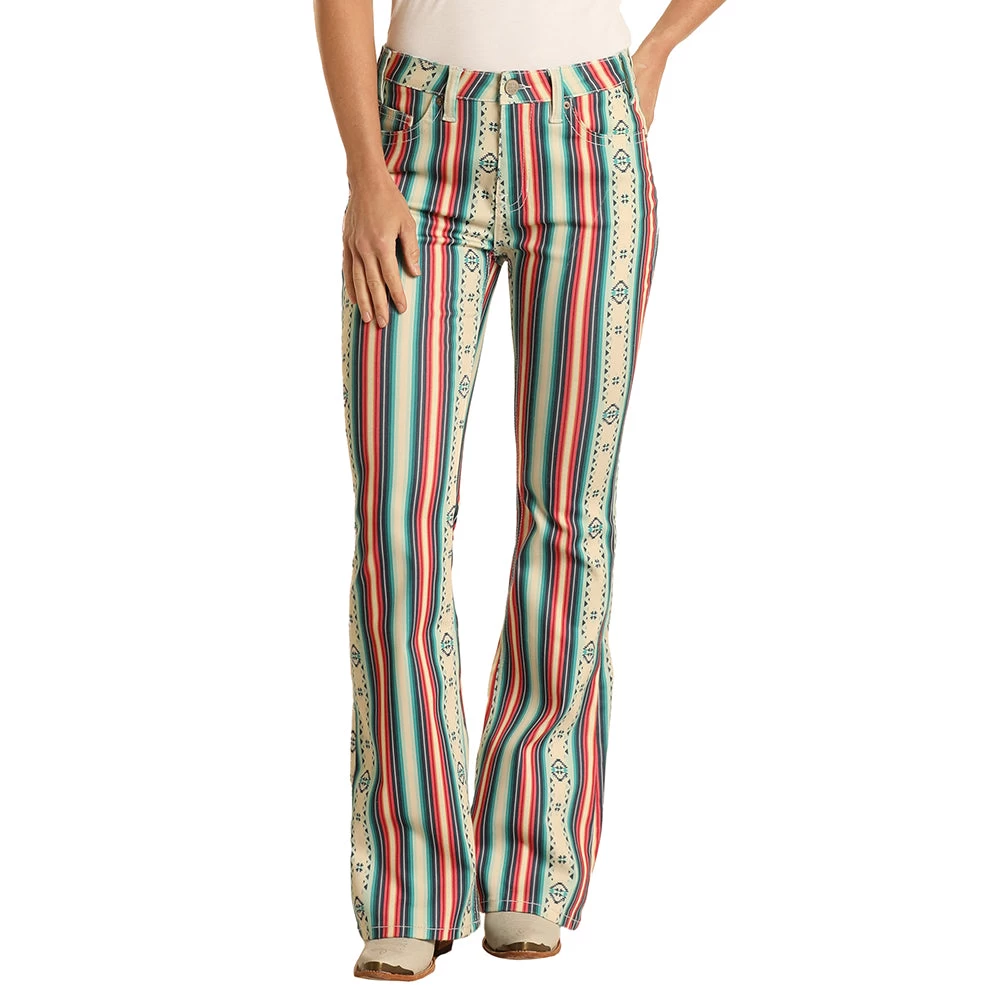HOOey "Serape Stripes" Flare Ladies Jeans - Image 2