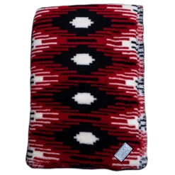 "Hooey Fleece Blanket" Red / Black / White Saddle Pattern