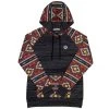 HOOey "Summit" Charcoal W/Aztec Pattern Hoody