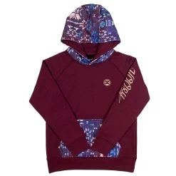 HOOey Youth "Veracruz" Maroon W/Aztec Pattern Hoody