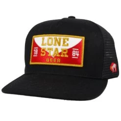 HOOey American Made "Lone Star" Black Patch Trucker Hat