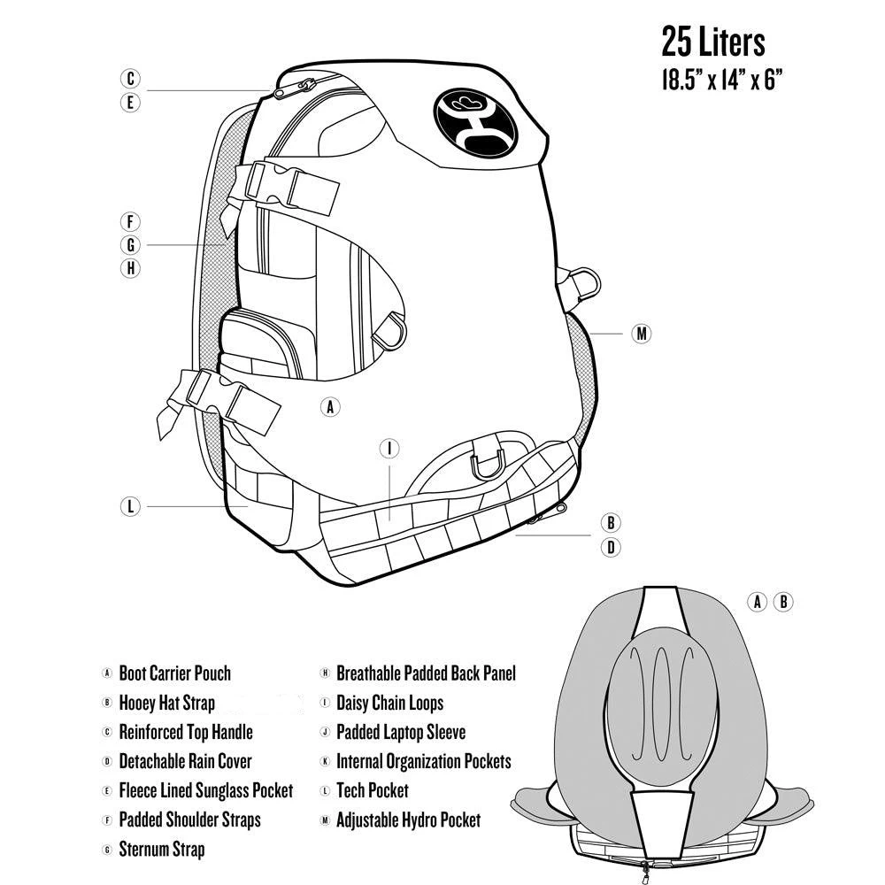 "Mule" Hooey Backpack Black W/Grey/Tan Aztec Pattern - Image 3