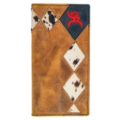 HOOey Roughy Crazy Horse Rodeo Roughy Wallet Tan/Black W/Patchwork