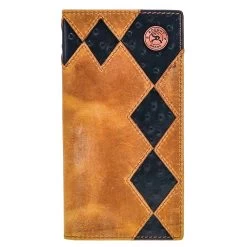 HOOey Shiloh Rodeo Roughy Wallet Brown/Black W/Diamond Patchwork