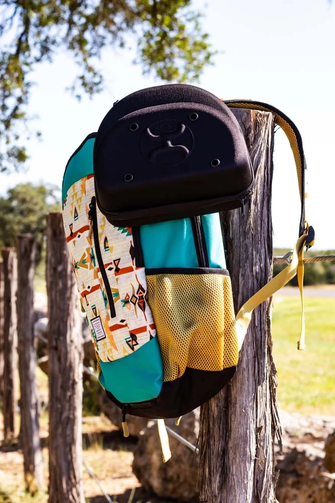 "Rockstar" Hooey Backpack Cream/Pink Pattern W/Turquoise/Gold - Image 5