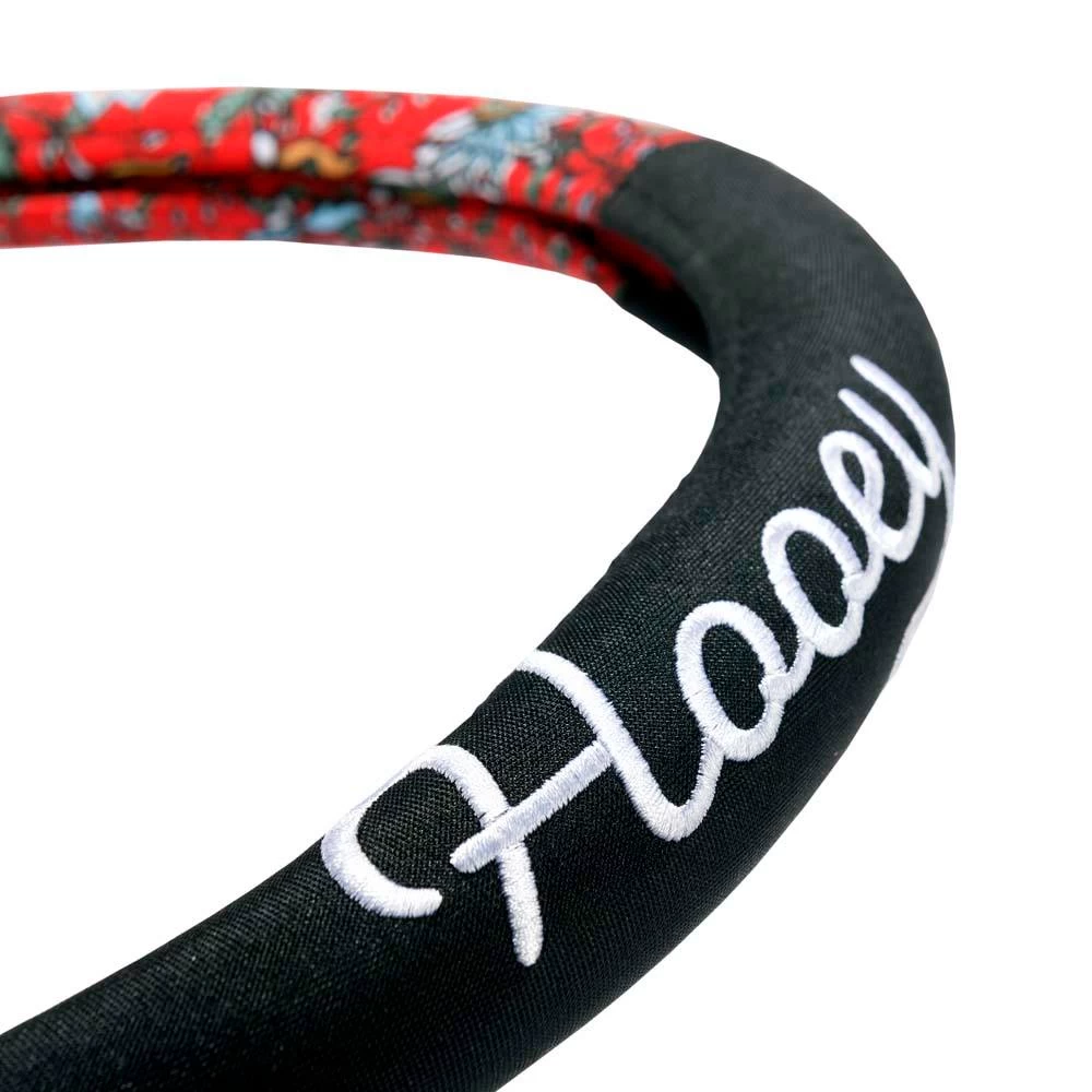Western Floral Red Hooey Steering Wheel Cover - Image 4