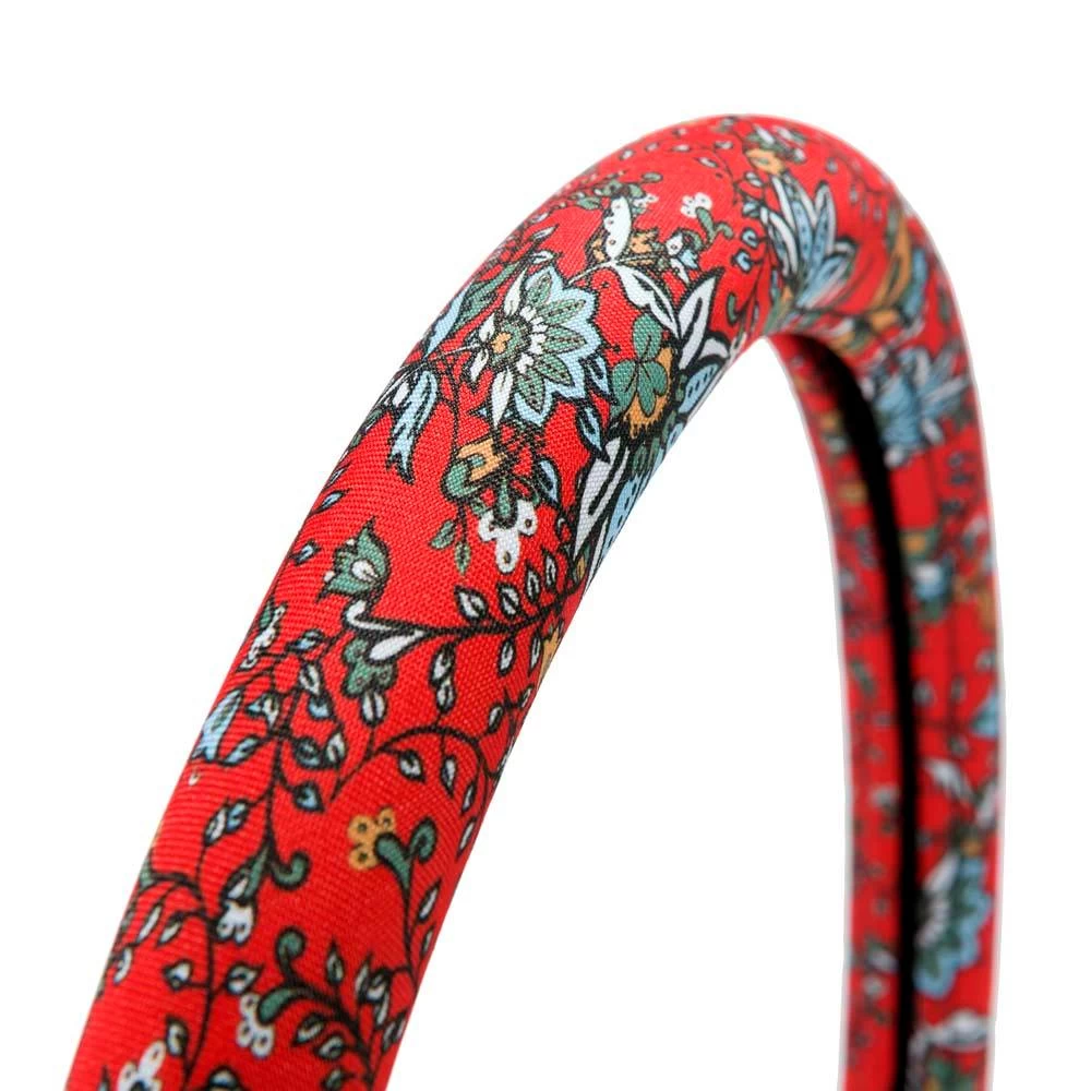 Western Floral Red Hooey Steering Wheel Cover - Image 5